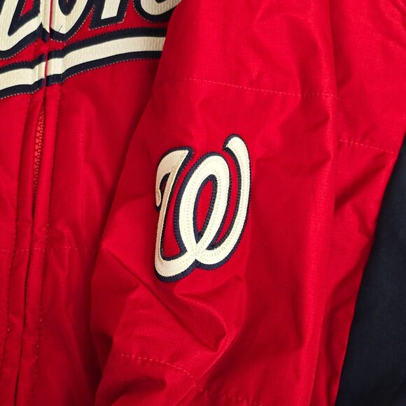 Majestic Washington Nationals Jacket Men's 2XL Red Full Zip Therma Base Coat - Picture 4 of 10